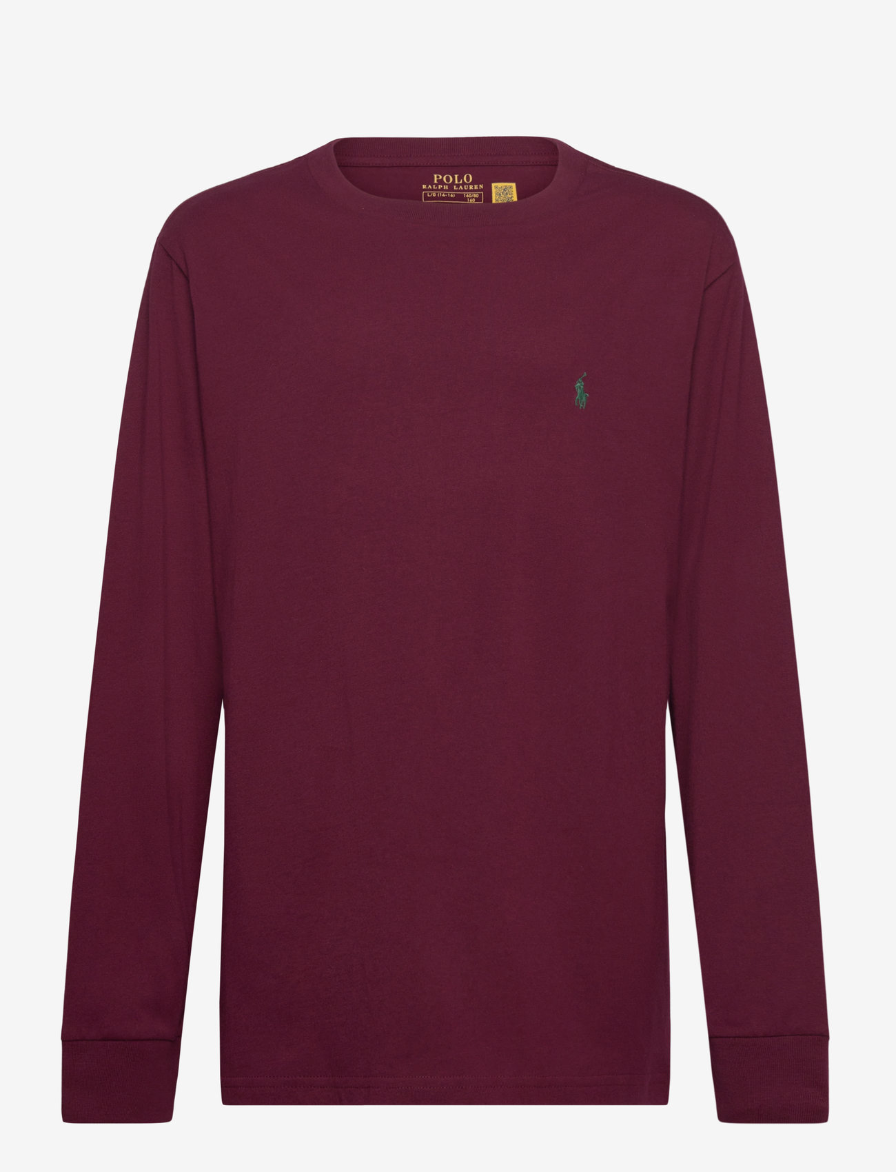 Ralph Lauren Kids - Cotton Jersey Long-Sleeve Tee - långärmade t-shirts - classic wine/c596 - 0