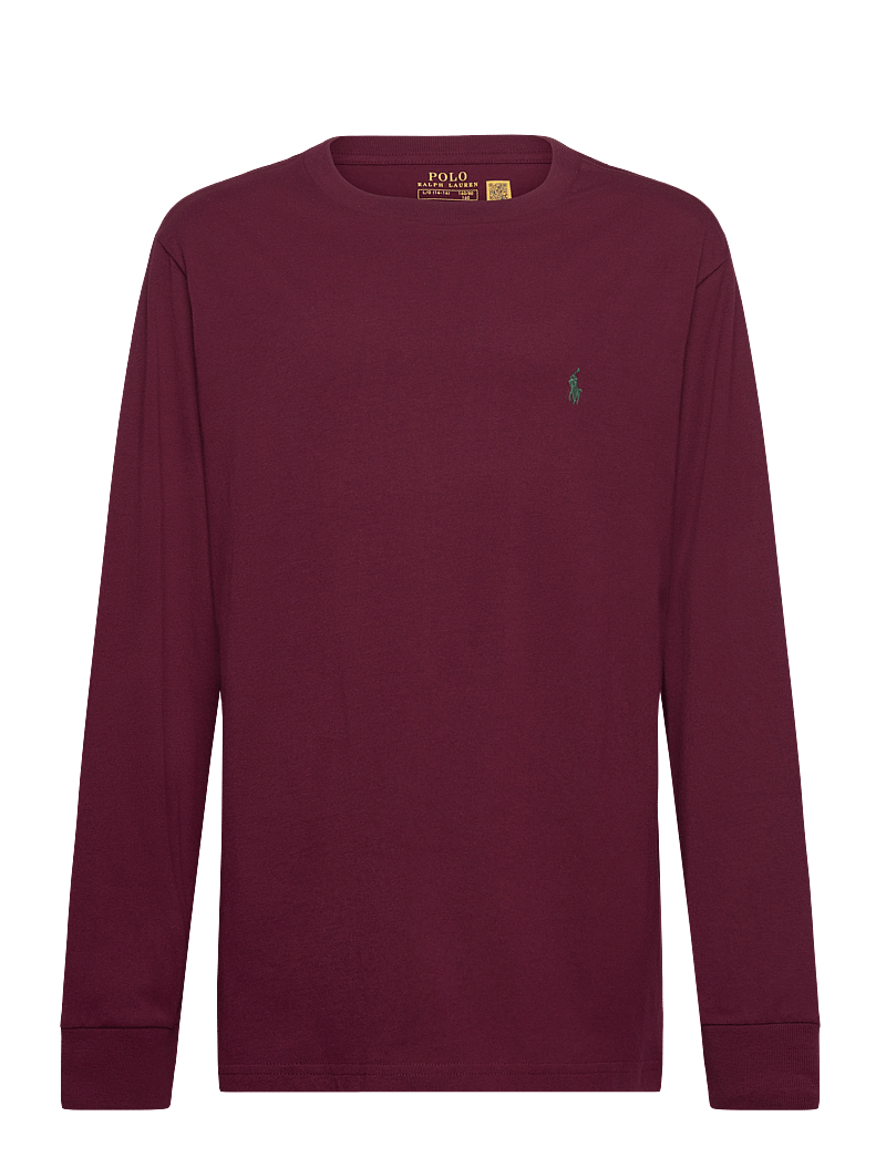 Ralph Lauren Kids - Cotton Jersey Long-Sleeve Tee - långärmade t-shirts - classic wine/c596 - 0