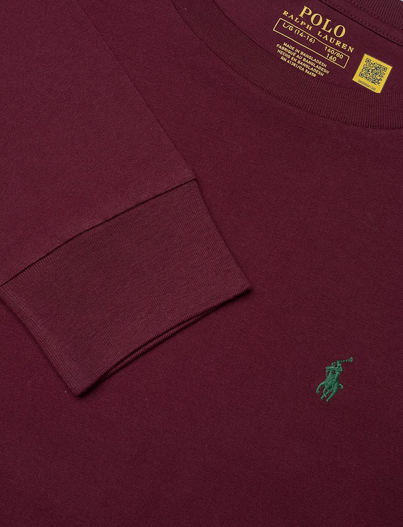 Ralph Lauren Kids - Cotton Jersey Long-Sleeve Tee - långärmade t-shirts - classic wine/c596 - 2