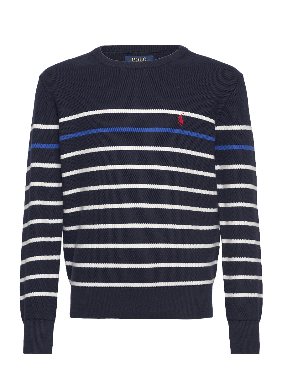 Ralph Lauren Kids - Striped Mesh-Knit Cotton Sweater - rl navy combo - 0