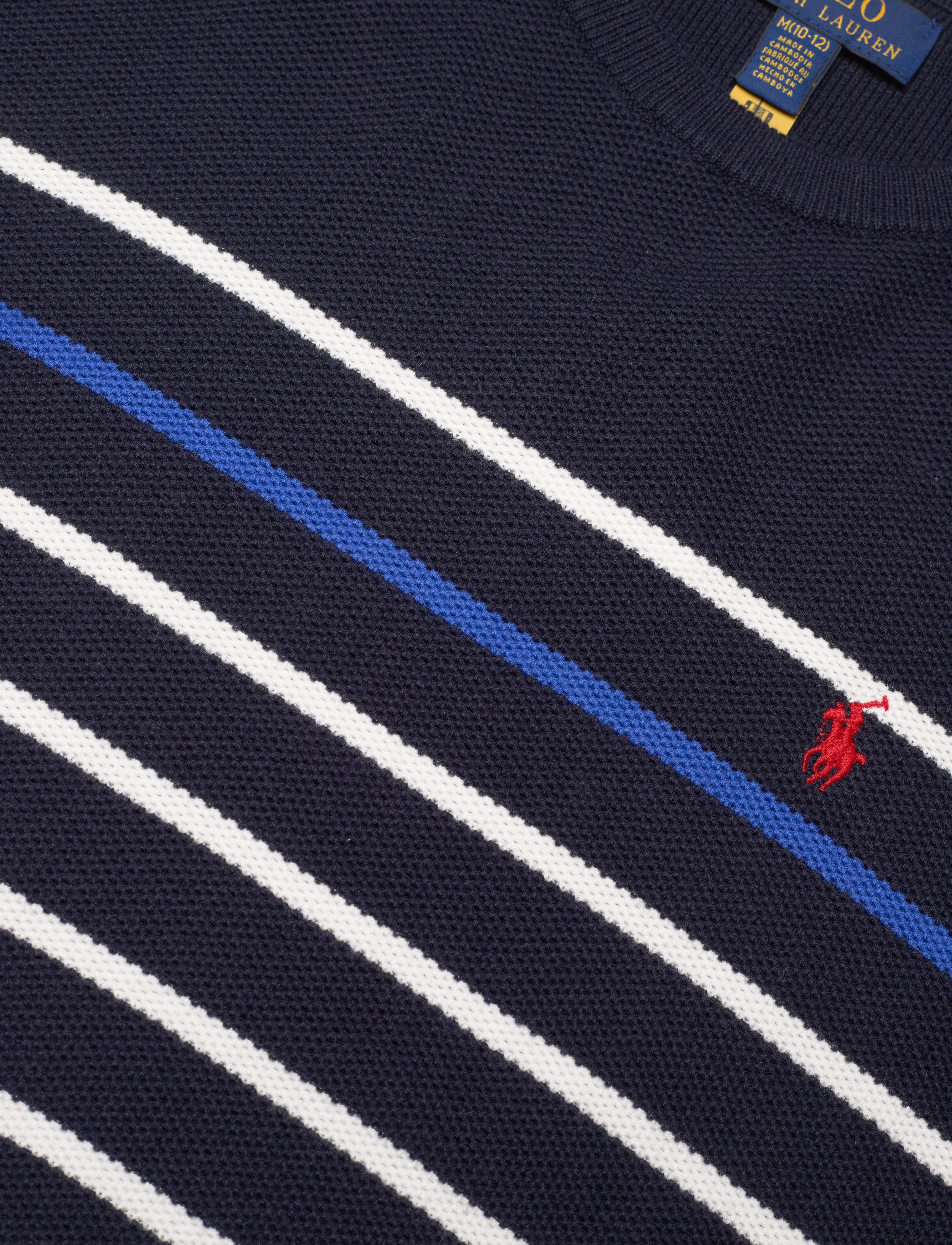 Ralph Lauren Kids - Striped Mesh-Knit Cotton Sweater - rl navy combo - 2