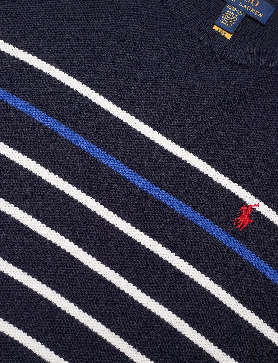 Ralph Lauren Kids - Striped Mesh-Knit Cotton Sweater - rl navy combo - 2