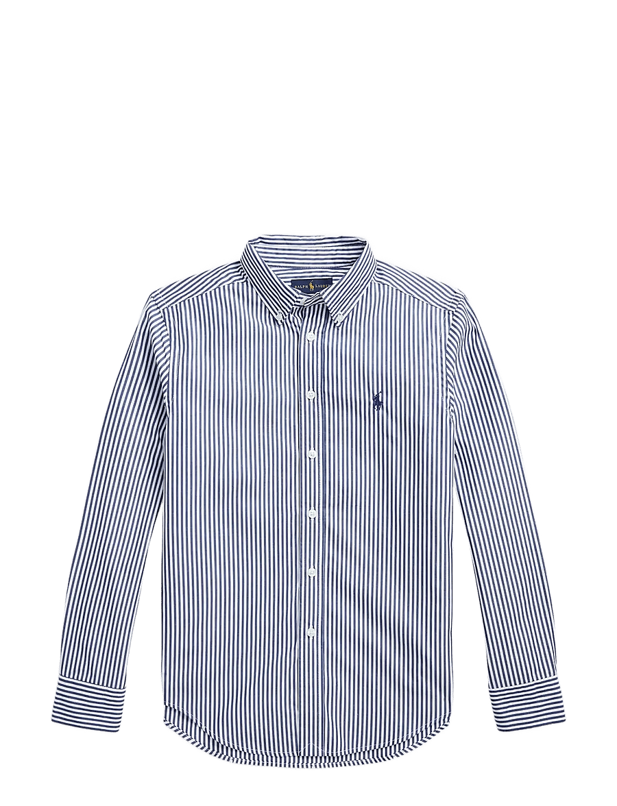 Ralph Lauren Kids - 50/1 POPLIN-LS BD-SI-SPS - krekli ar garām piedurknēm - 4655a navy/white - 1