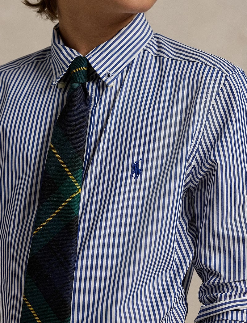 Ralph Lauren Kids - Striped Cotton Poplin Shirt - pikkade varrukatega särgid - 4655a navy/white - 3