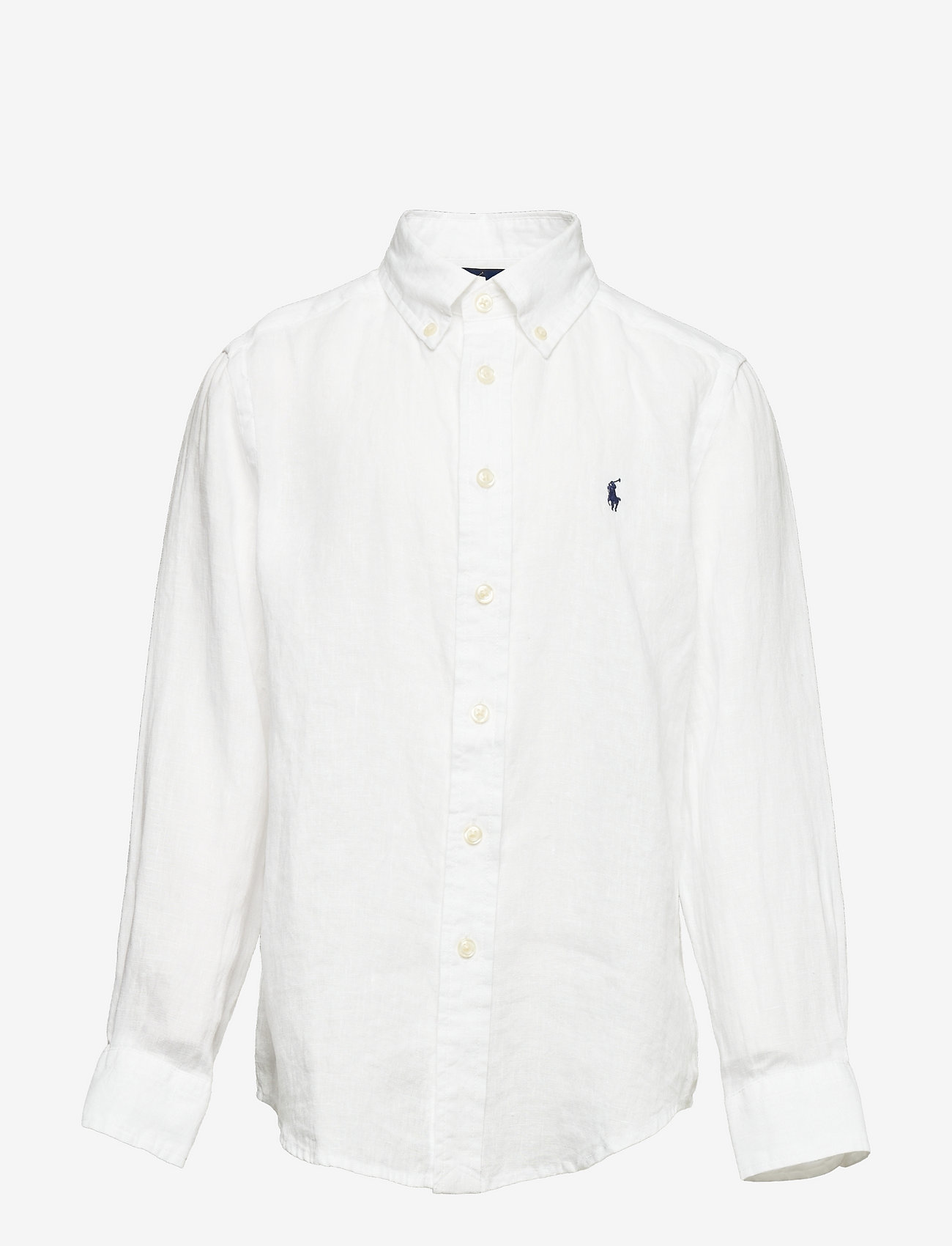 Ralph Lauren Kids - Linen Shirt - langærmede skjorter - white - 0