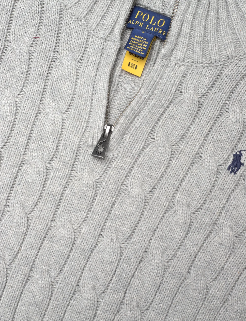 Ralph Lauren Kids - Cable-Knit Cotton Quarter-Zip Sweater - jumpers - andover heather/c - 5