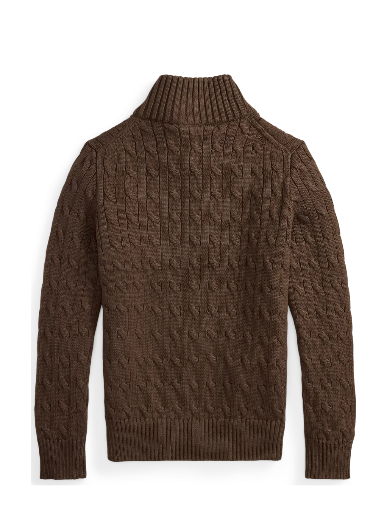 Ralph Lauren Kids - Cable-Knit Cotton Quarter-Zip Sweater - jumpers - nutmeg brown/c8985 - 1