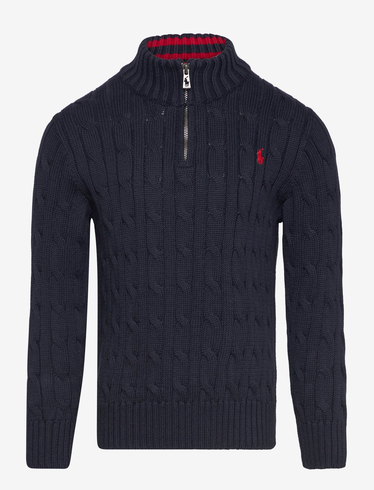 Ralph Lauren Kids - Cable-Knit Cotton Quarter-Zip Sweater - stickade tröjor - rl navy/c3807 - 1