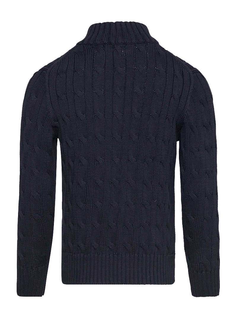 Ralph Lauren Kids - Cable-Knit Cotton Quarter-Zip Sweater - stickade tröjor - rl navy/c3807 - 2