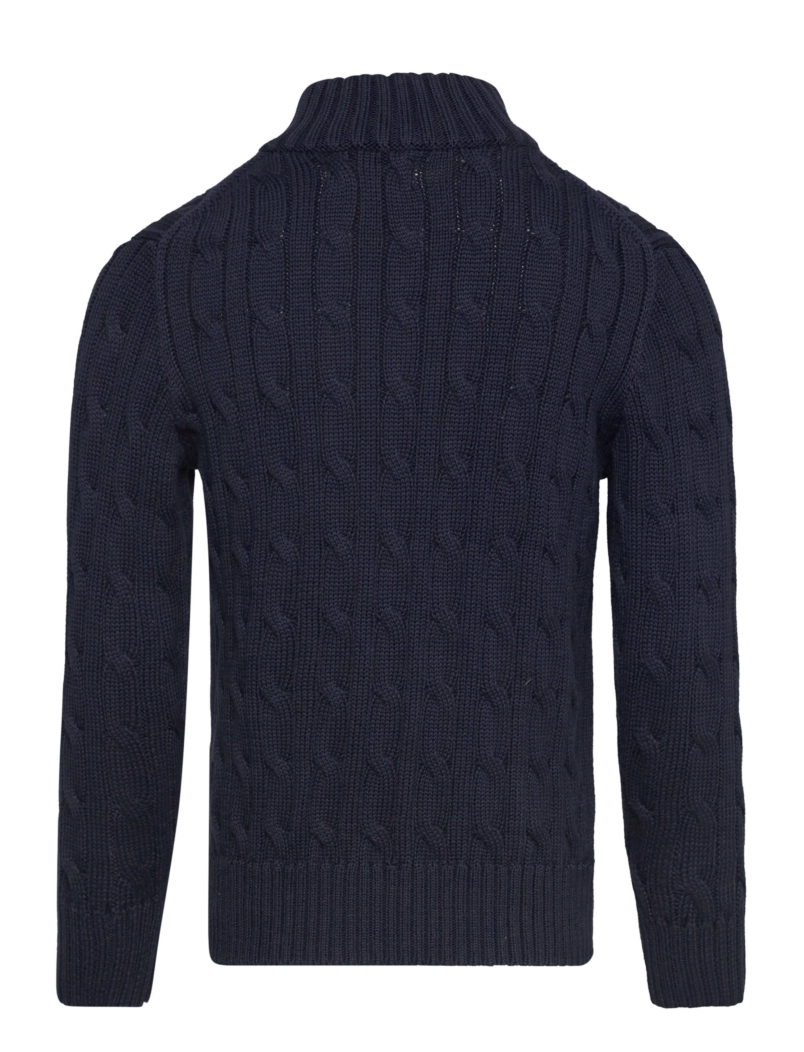 Ralph Lauren Kids - Cable-Knit Cotton Quarter-Zip Sweater - trøjer - rl navy/c3807 - 2