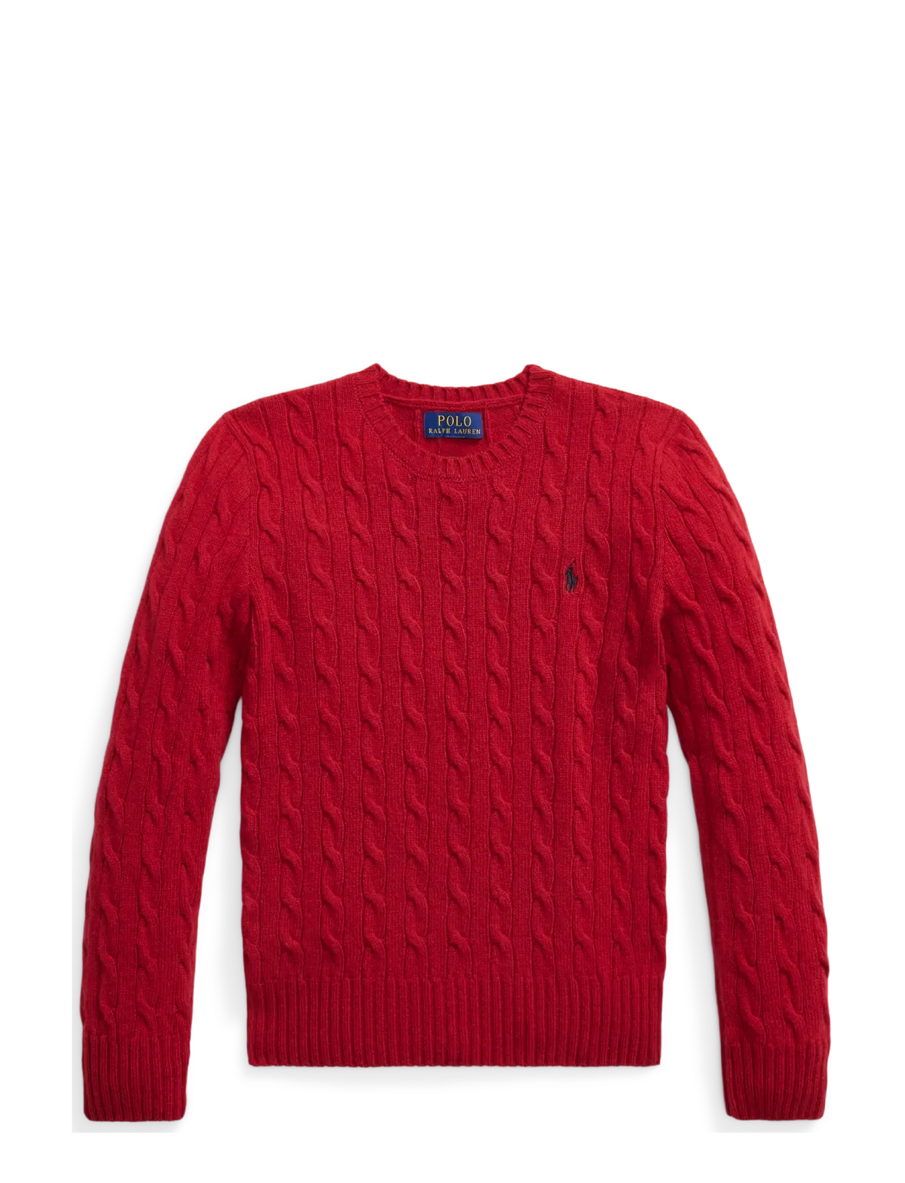 Ralph Lauren Kids Cable-Knit Wool-Cashmere Sweater, S, Knitwear, Rot - Pullovers, Kinder