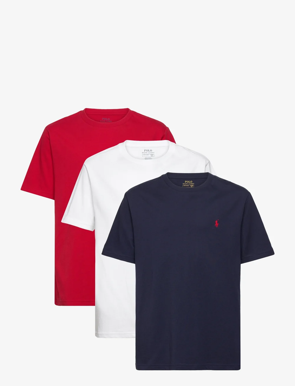 Ralph Lauren Kids - Cotton Jersey Crewneck Tee 3-Pack - kurzärmelige - polo essentials 1 - 0