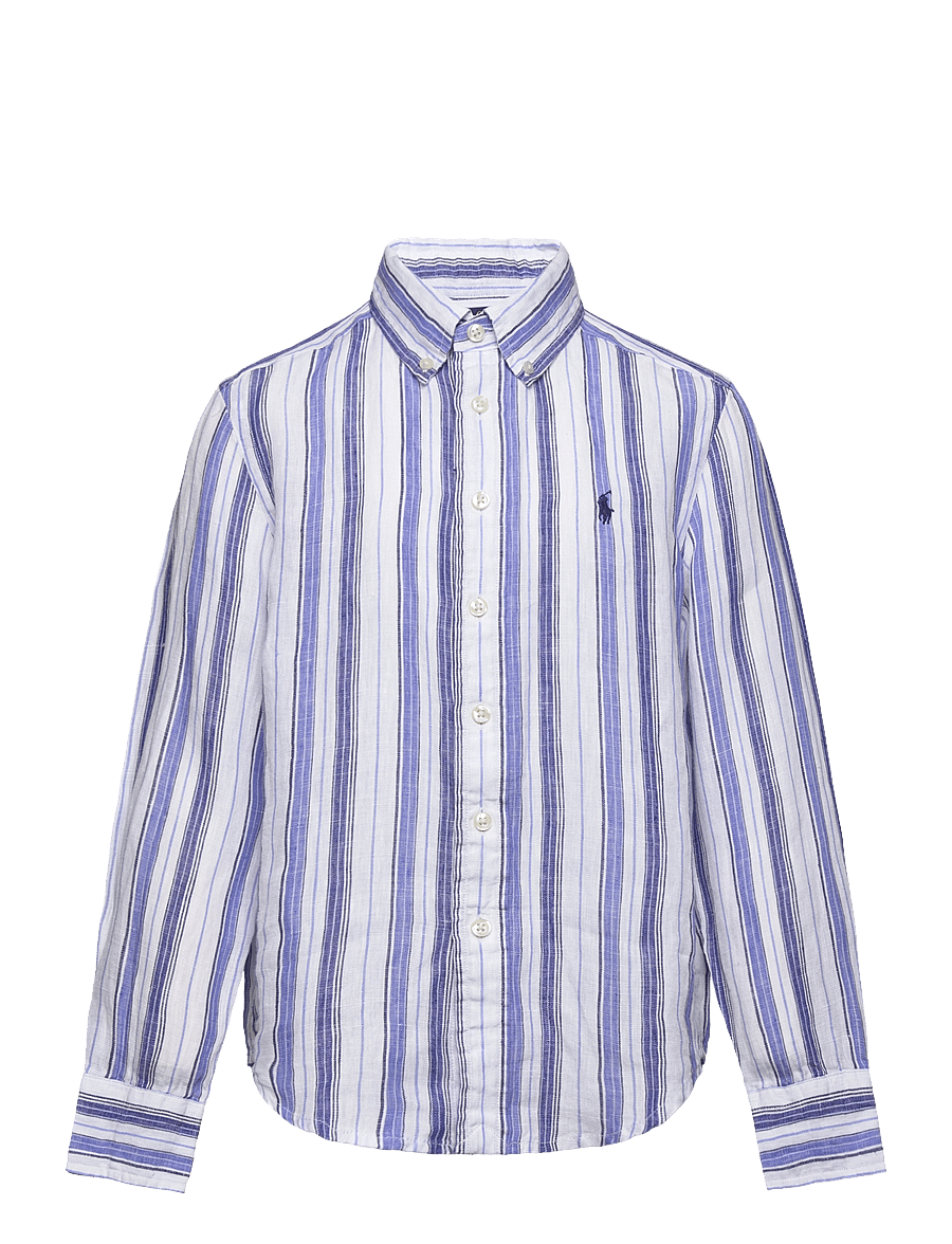 Ralph Lauren Kids - Plaid Linen Shirt - 6336 white blue m - 0