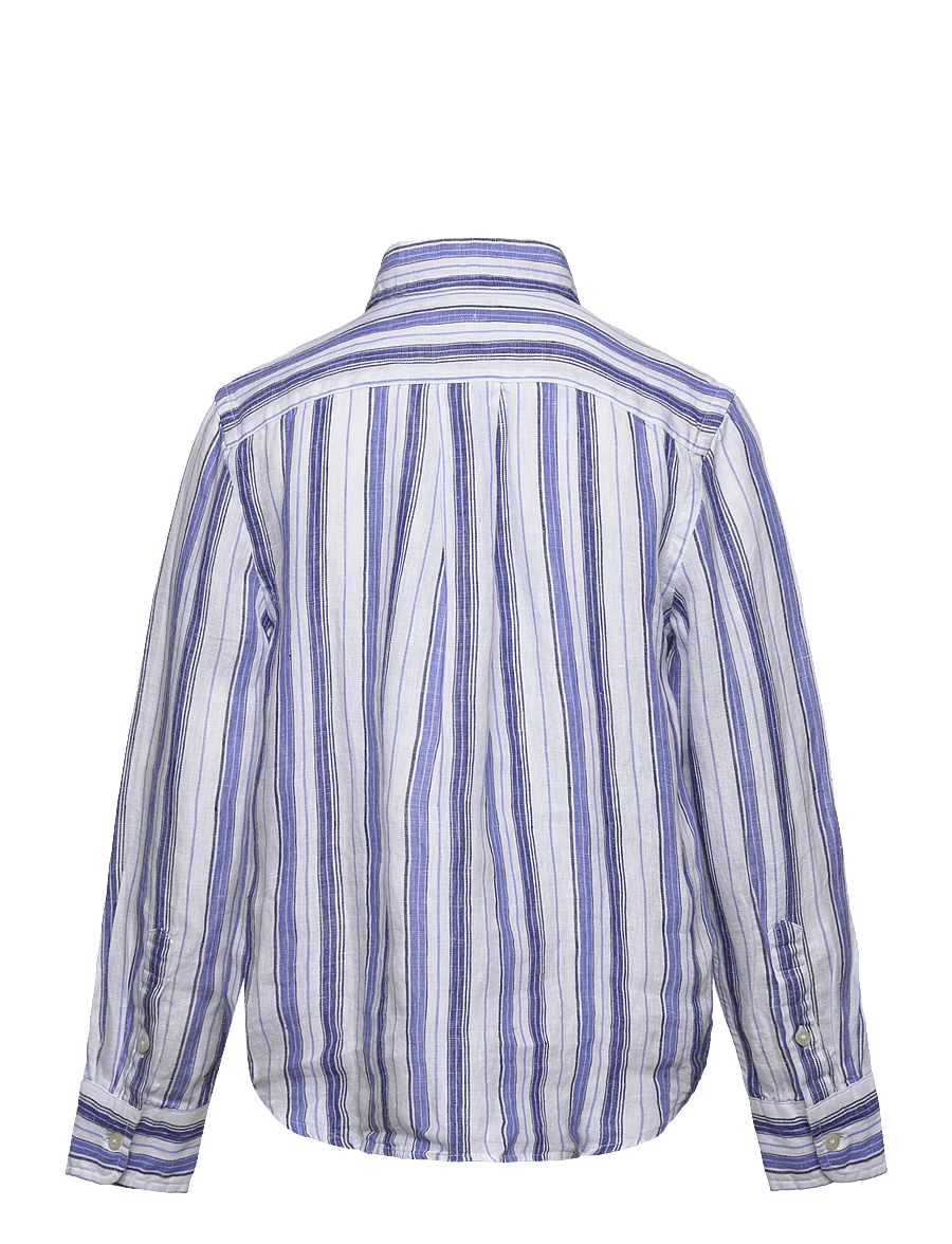 Ralph Lauren Kids - Plaid Linen Shirt - 6336 white blue m - 1