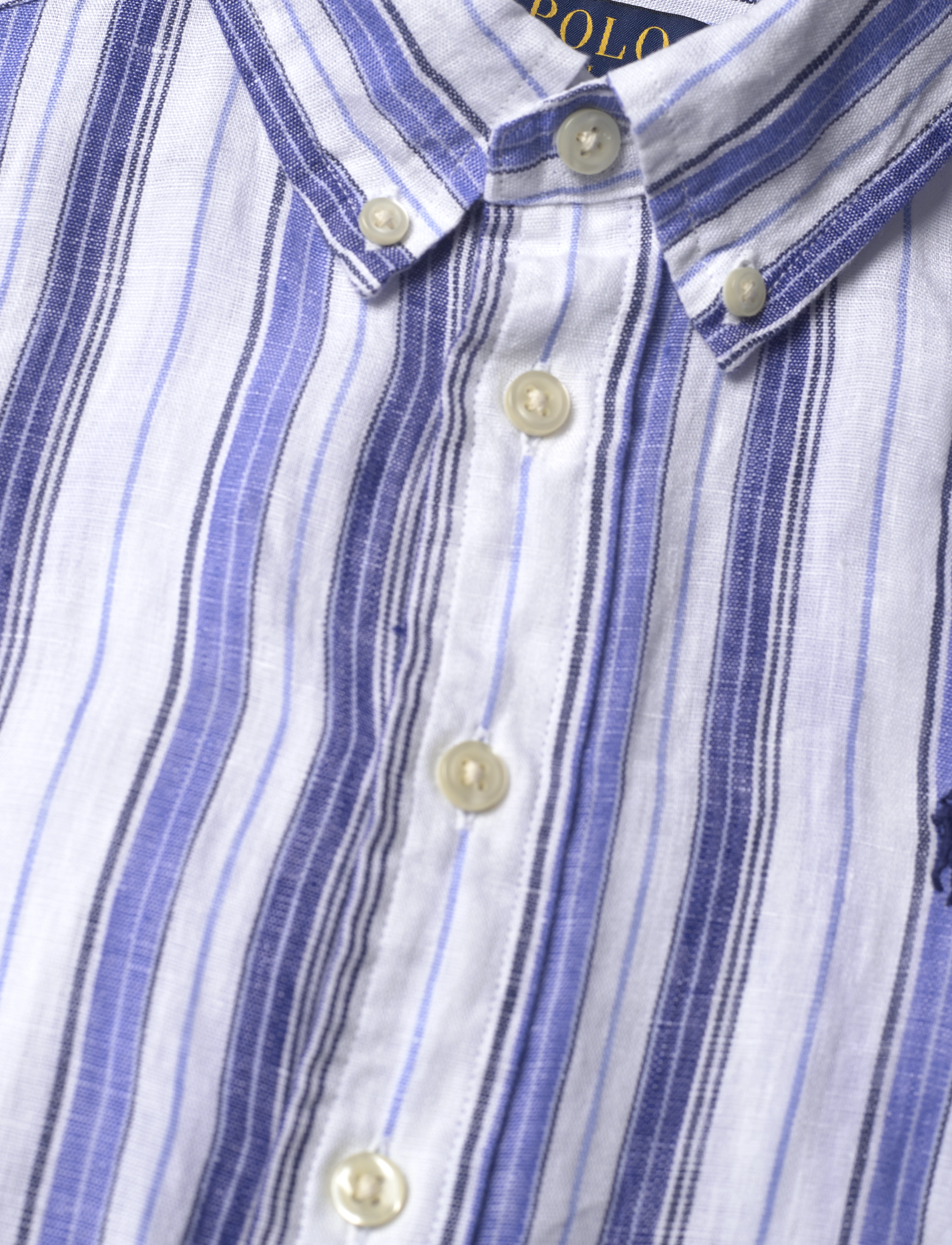 Ralph Lauren Kids - Plaid Linen Shirt - 6336 white blue m - 2