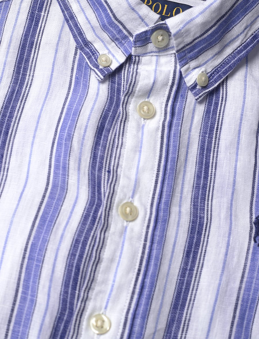 Ralph Lauren Kids - Plaid Linen Shirt - 6336 white blue m - 2