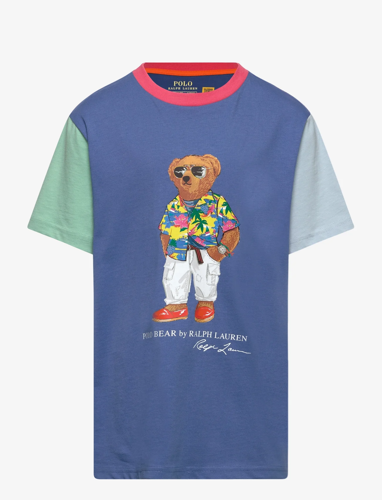 Ralph Lauren Kids - Polo Bear Color-Blocked Cotton Tee - kortärmade t-shirts - sp24 clb55 bear f - 0