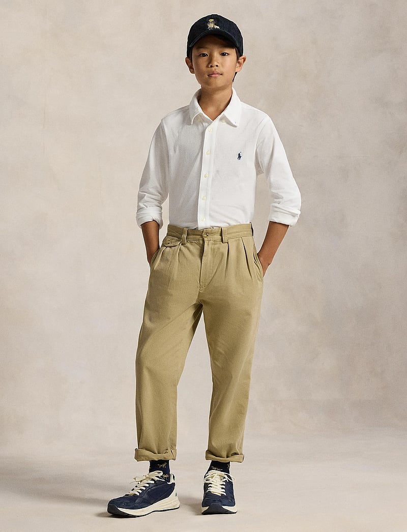 Ralph Lauren Kids - Featherweight Cotton Mesh Shirt - chemises à manches longues - white - 0