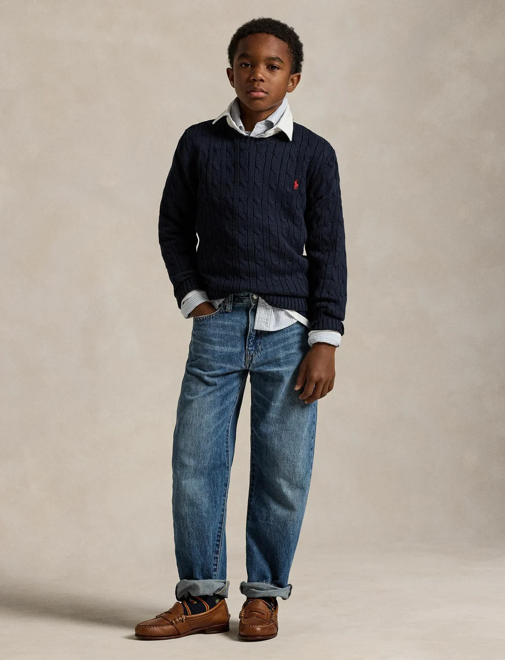Ralph Lauren Kids - 3X1 DENIM-LYNWOOD RELX-JE-CLA - brede jeans - pierson indigo - 4