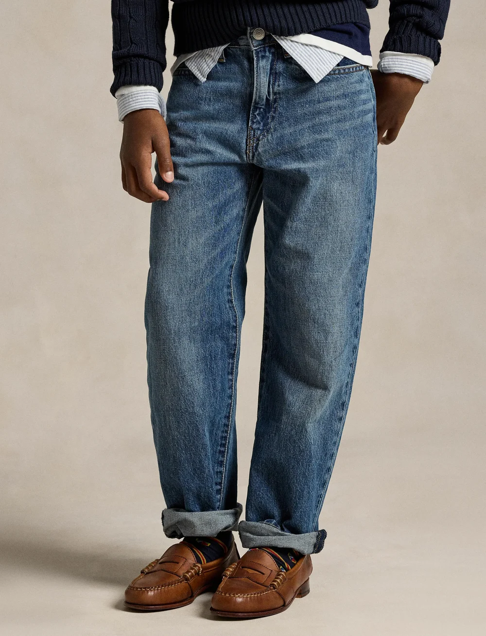 Ralph Lauren Kids - 3X1 DENIM-LYNWOOD RELX-JE-CLA - brede jeans - pierson indigo - 0