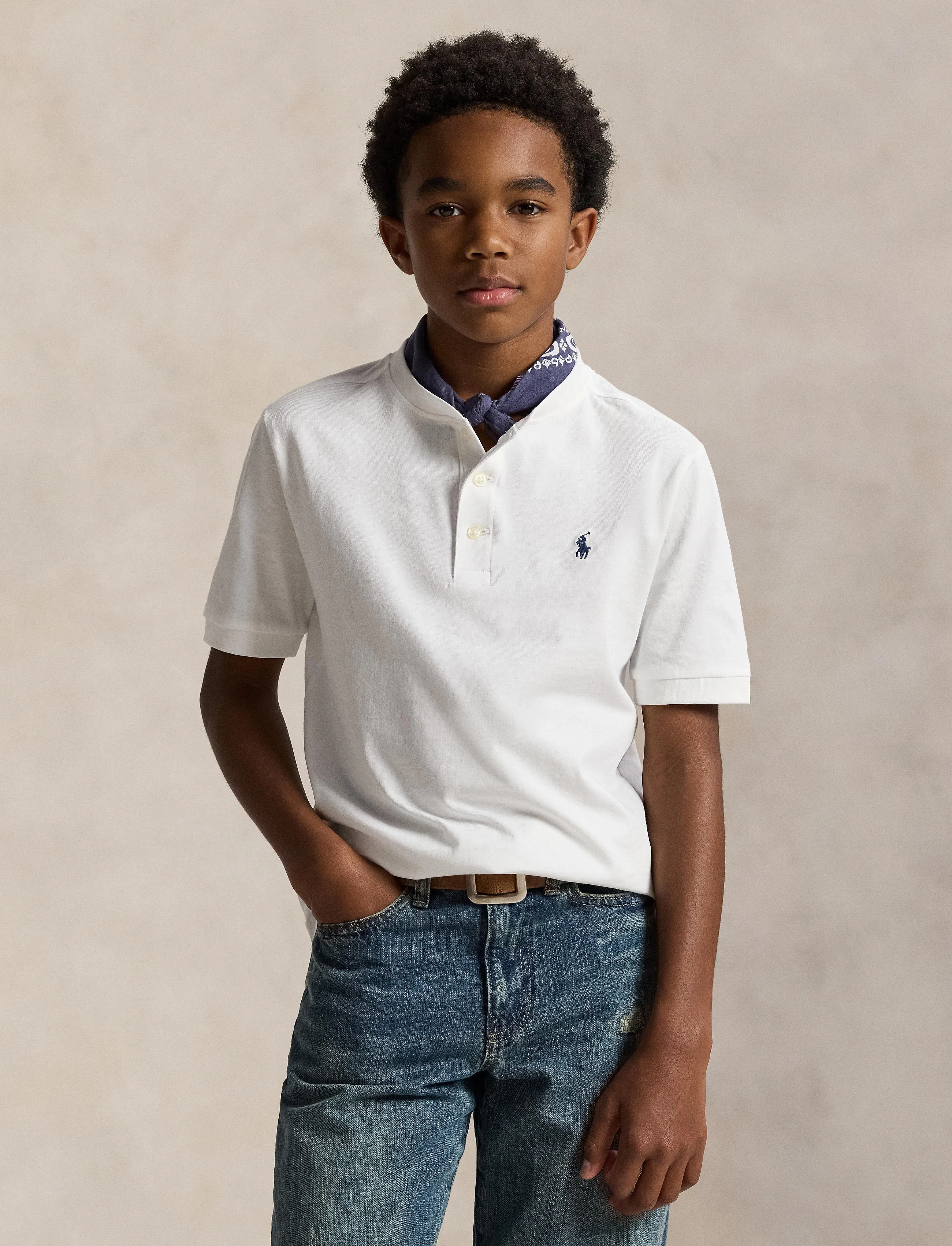 Ralph Lauren Kids - Cotton Jersey Short-Sleeve Henley Shirt - chemises à manches courtes - white/c7996 - 3