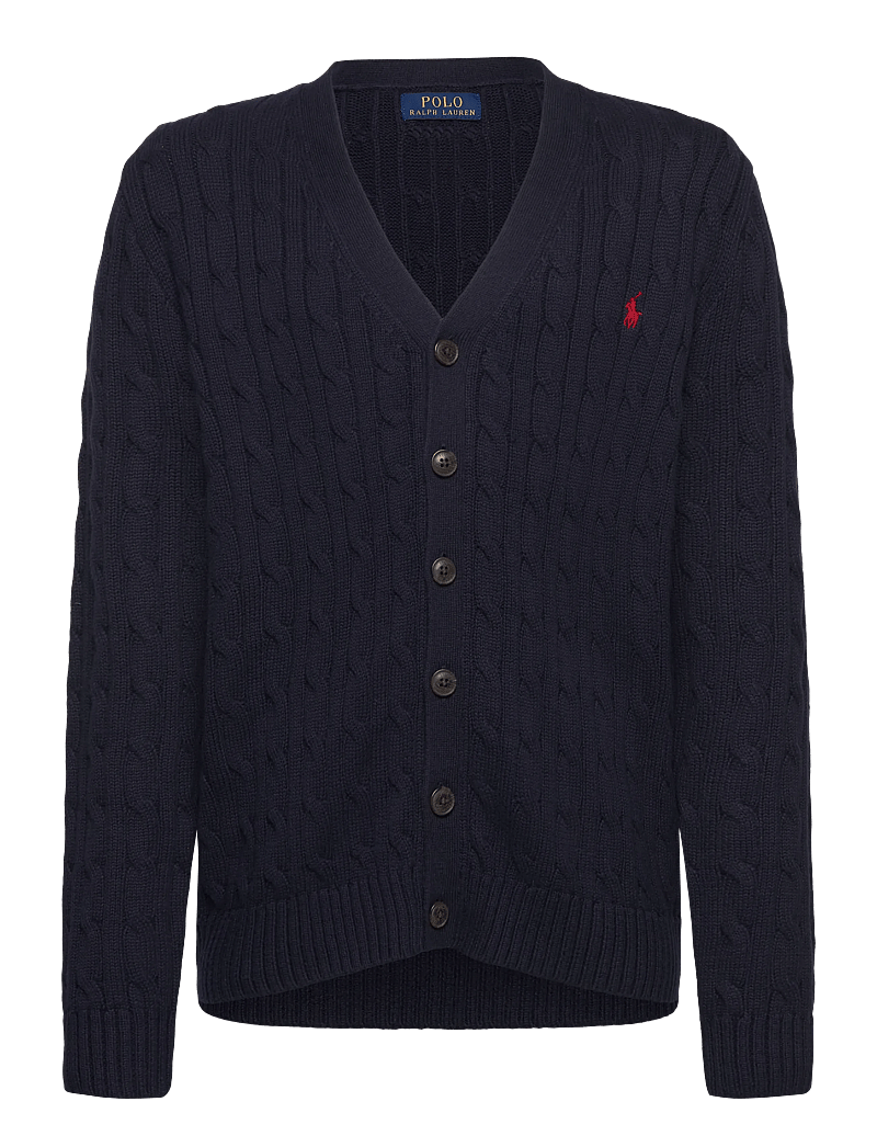 Ralph Lauren Kids - Cable-Knit Cotton V-Neck Cardigan - cardigans - rl navy/c3807 - 0