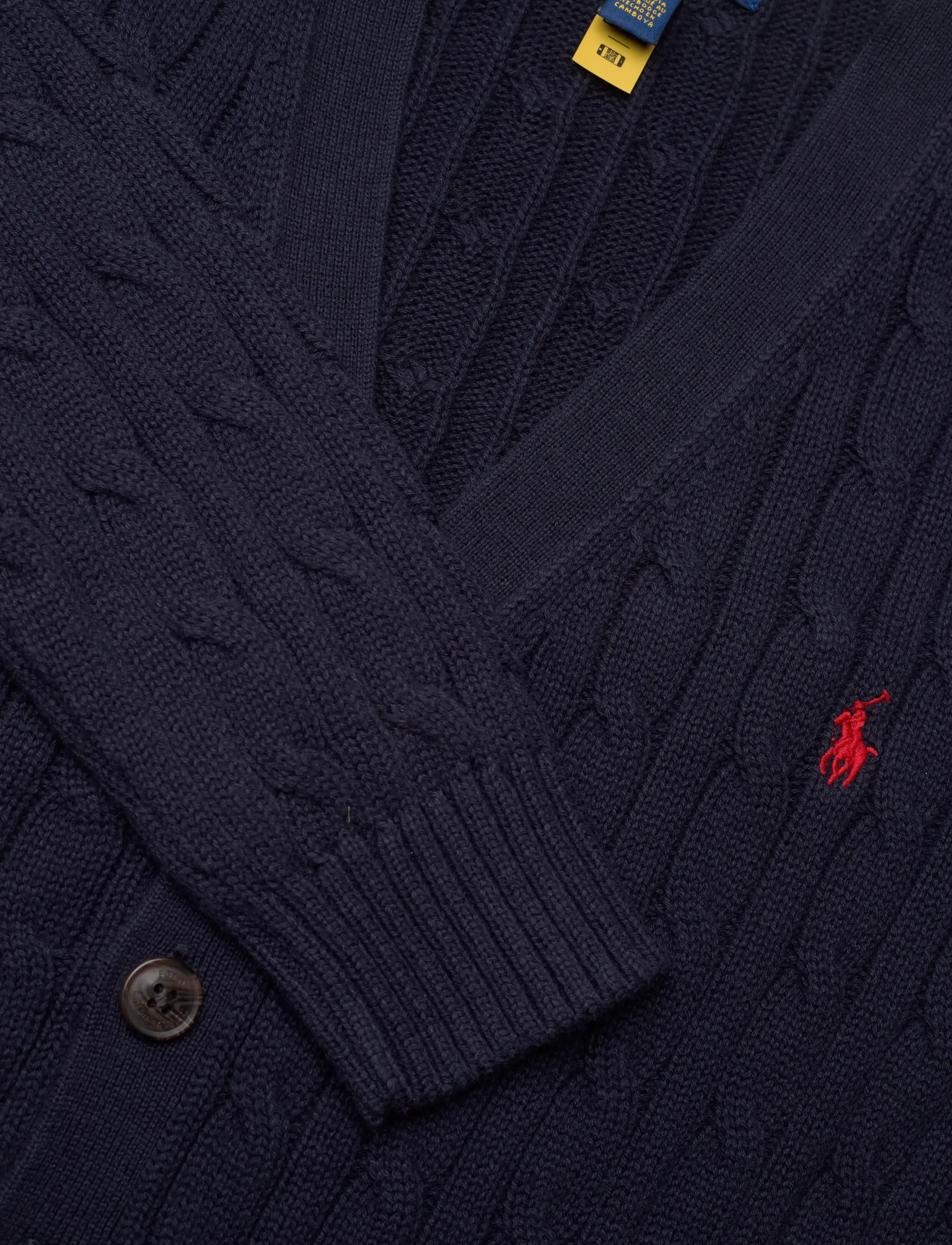 Ralph Lauren Kids - Cable-Knit Cotton V-Neck Cardigan - rl navy/c3807 - 2