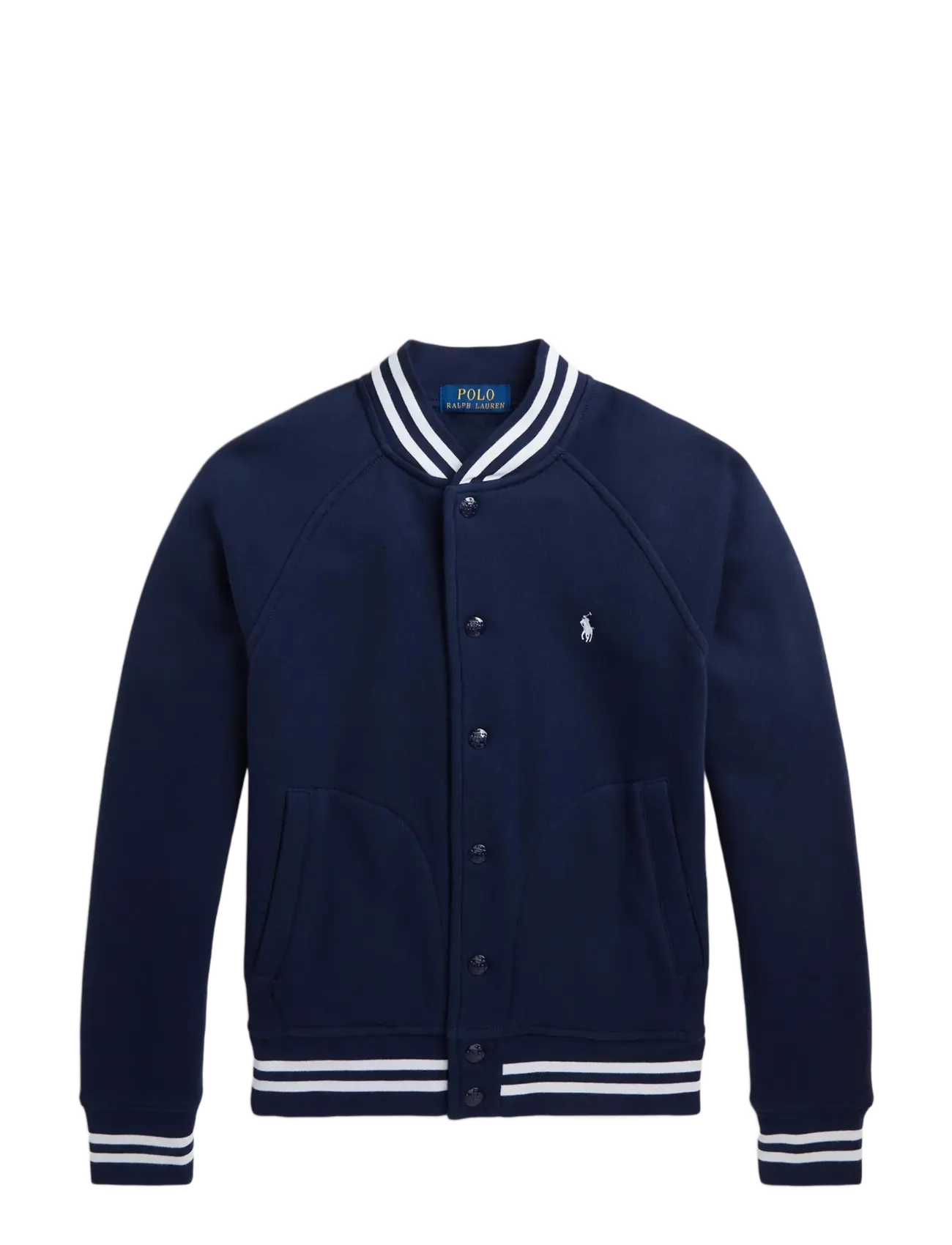 Ralph Lauren Kids Fleece Baseball Jacket, 163-174, Jackets & Coats, Marineblau - Light Jackets, Kinder