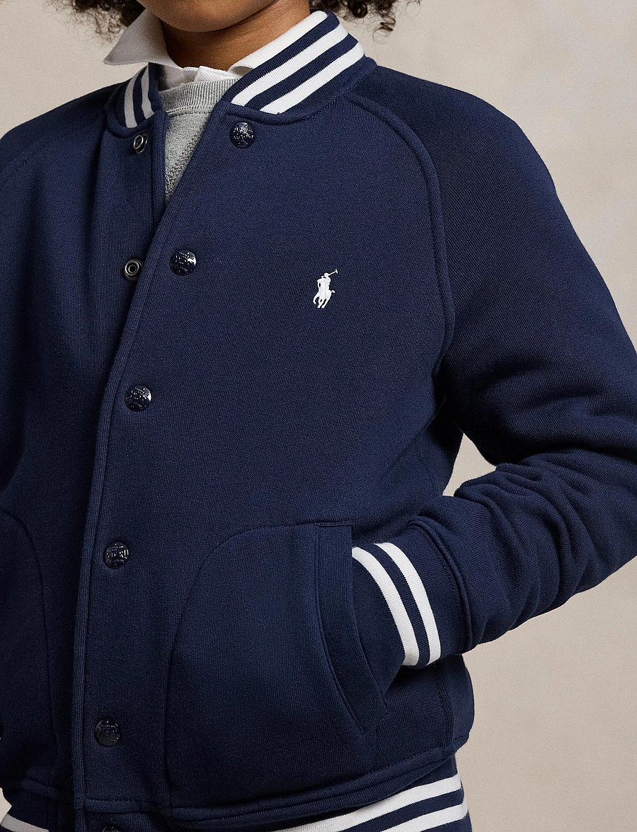 Ralph Lauren Kids - Fleece Baseball Jacket - vestes legères - refined navy/c173 - 3