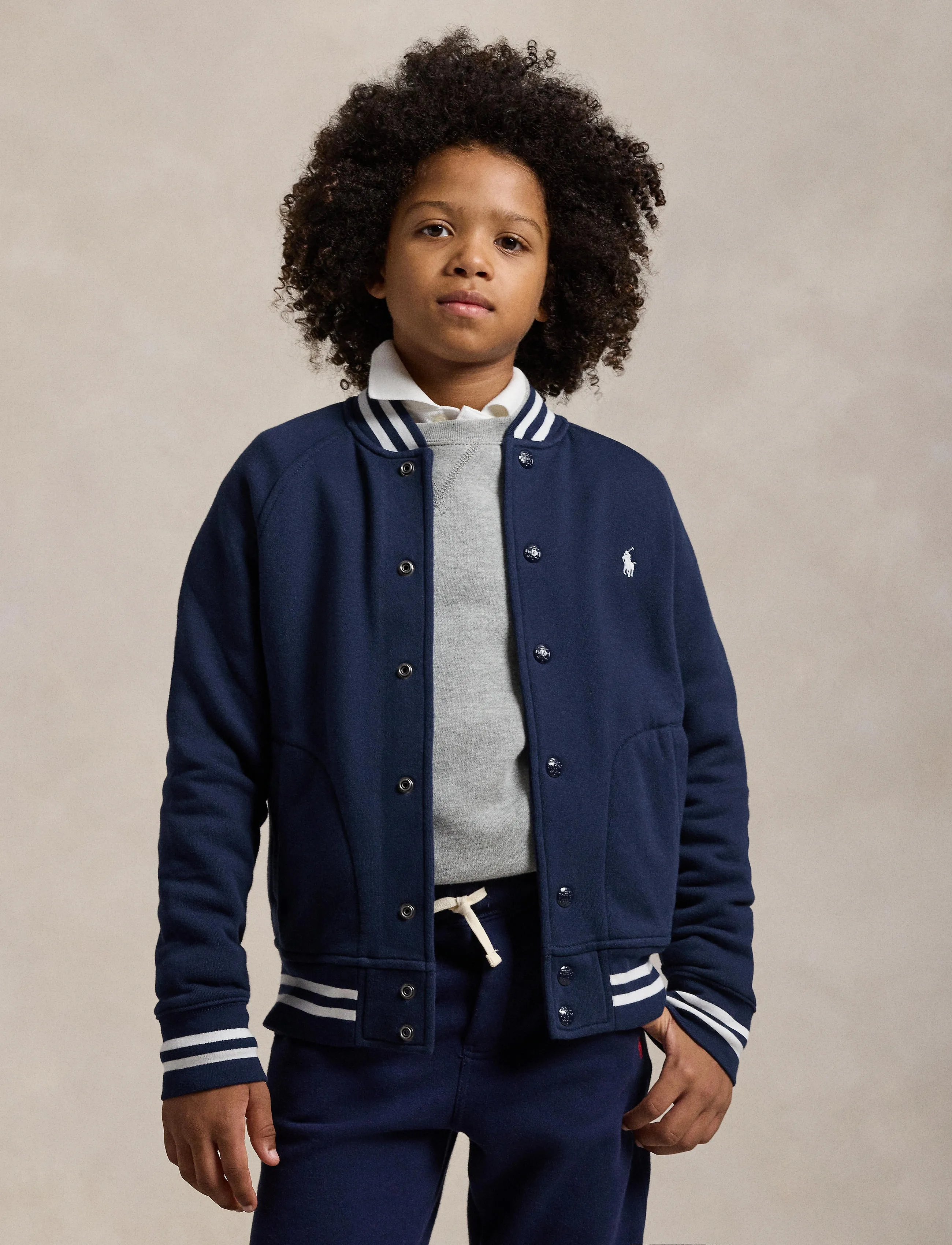 Ralph Lauren Kids - Fleece Baseball Jacket - vestes legères - refined navy/c173 - 4
