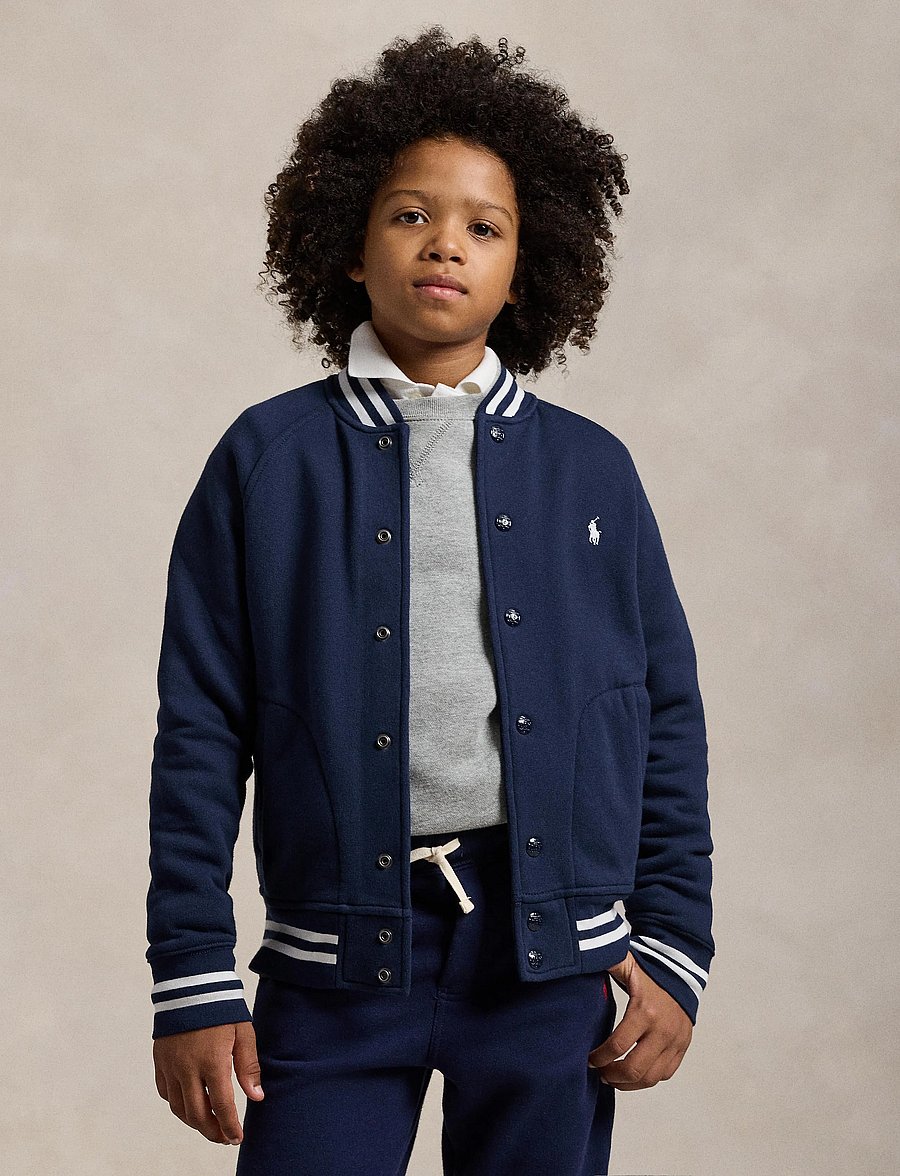 Ralph Lauren Kids - Fleece Baseball Jacket - vestes legères - refined navy/c173 - 4
