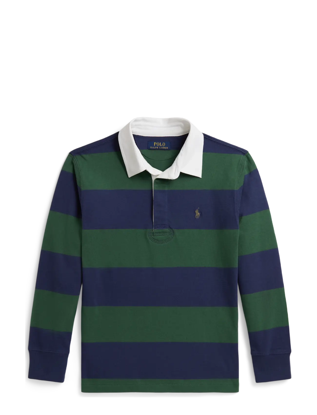 Ralph Lauren Kids The Iconic Rugby Shirt, S, Green, Polo Skjorter > Langærmede Polo Shirts, Børn