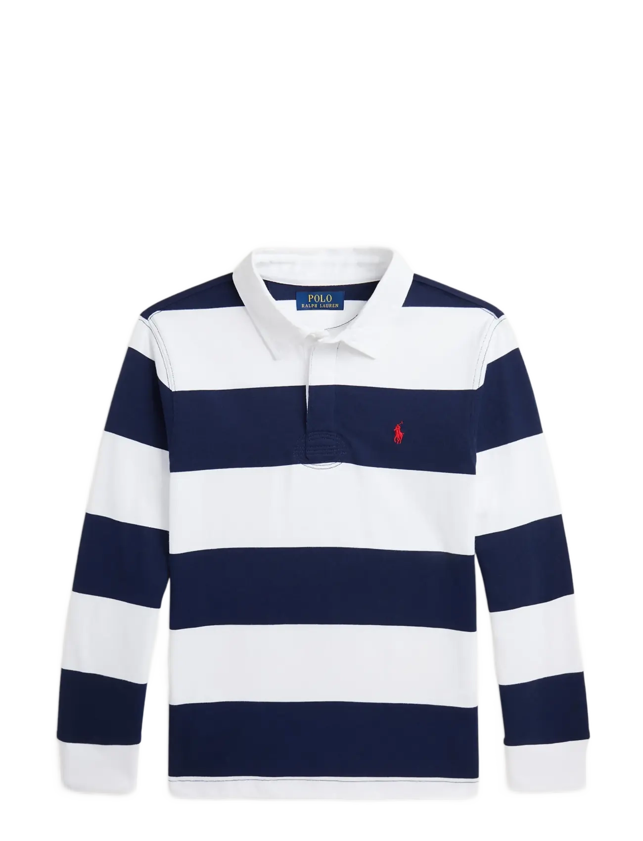 Ralph Lauren Kids The Iconic Rugby Shirt, 150-161, White, Polo Skjorter > Langærmede Polo Shirts, Børn