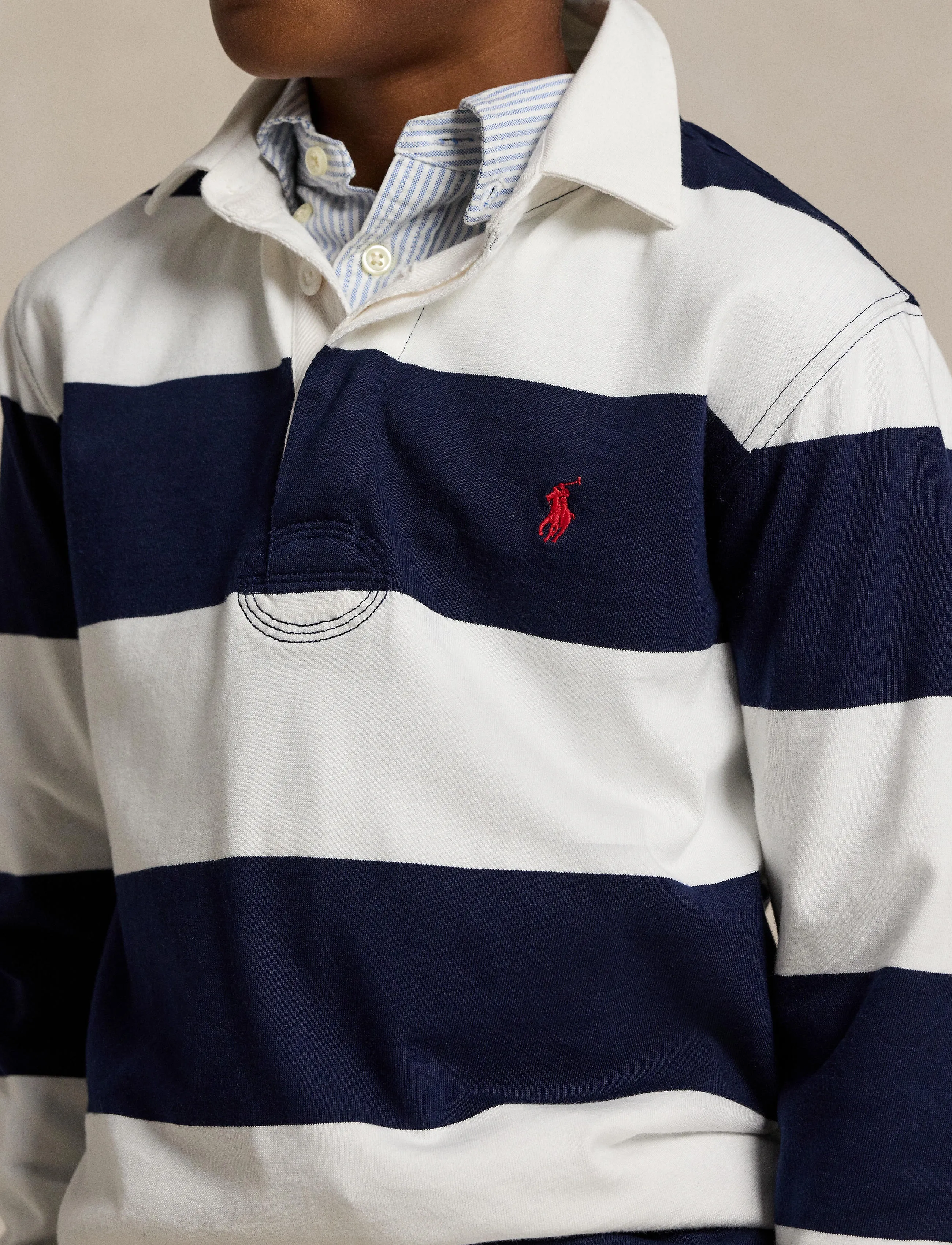 Ralph Lauren Kids - The Iconic Rugby Shirt - polos à manches longues - white/cruise navy - 3