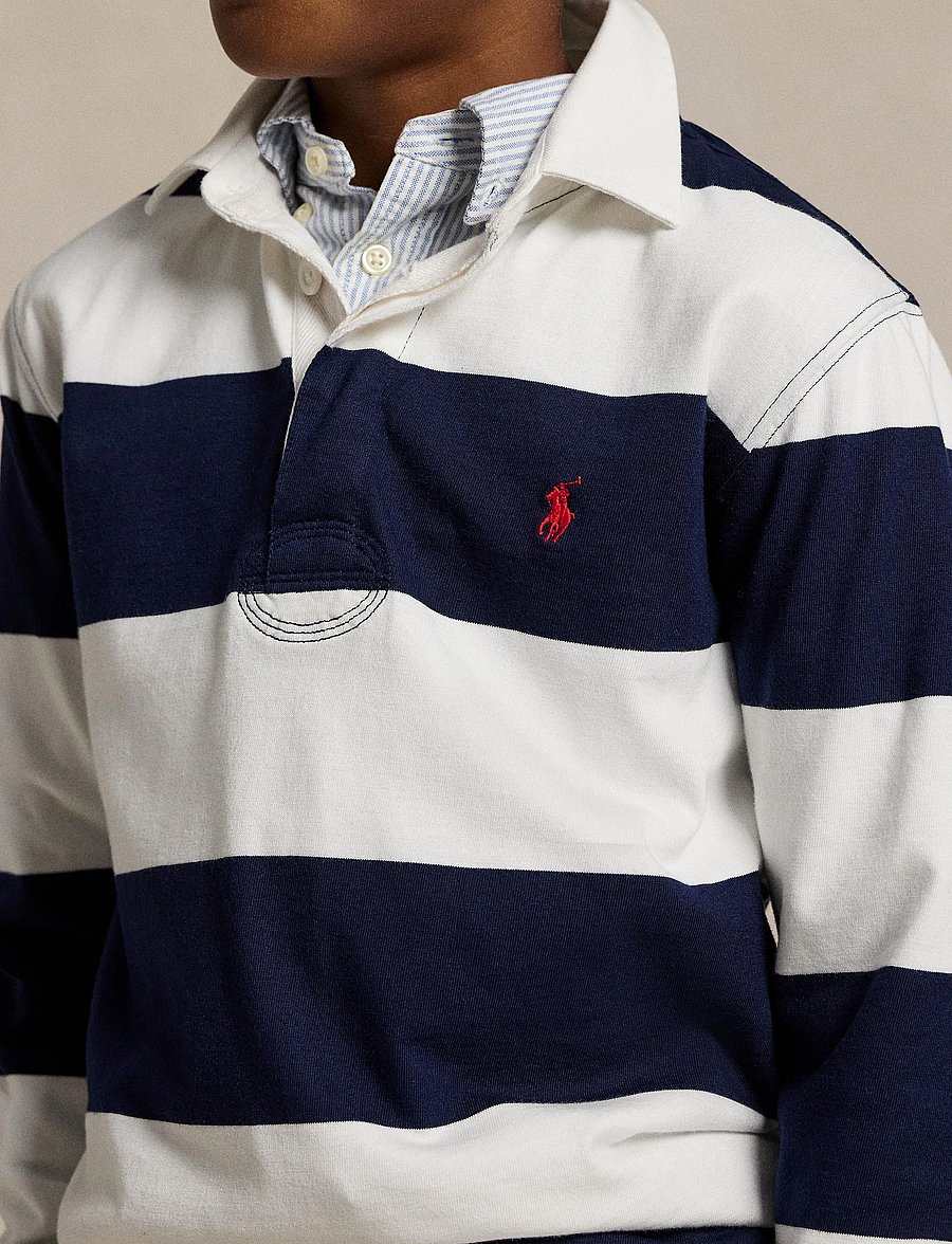 Ralph Lauren Kids - The Iconic Rugby Shirt - polos à manches longues - white/cruise navy - 3
