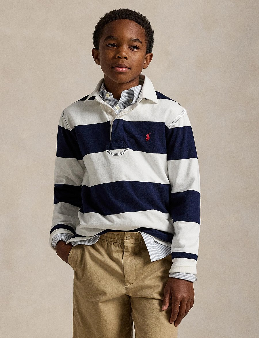 Ralph Lauren Kids - The Iconic Rugby Shirt - polos à manches longues - white/cruise navy - 4