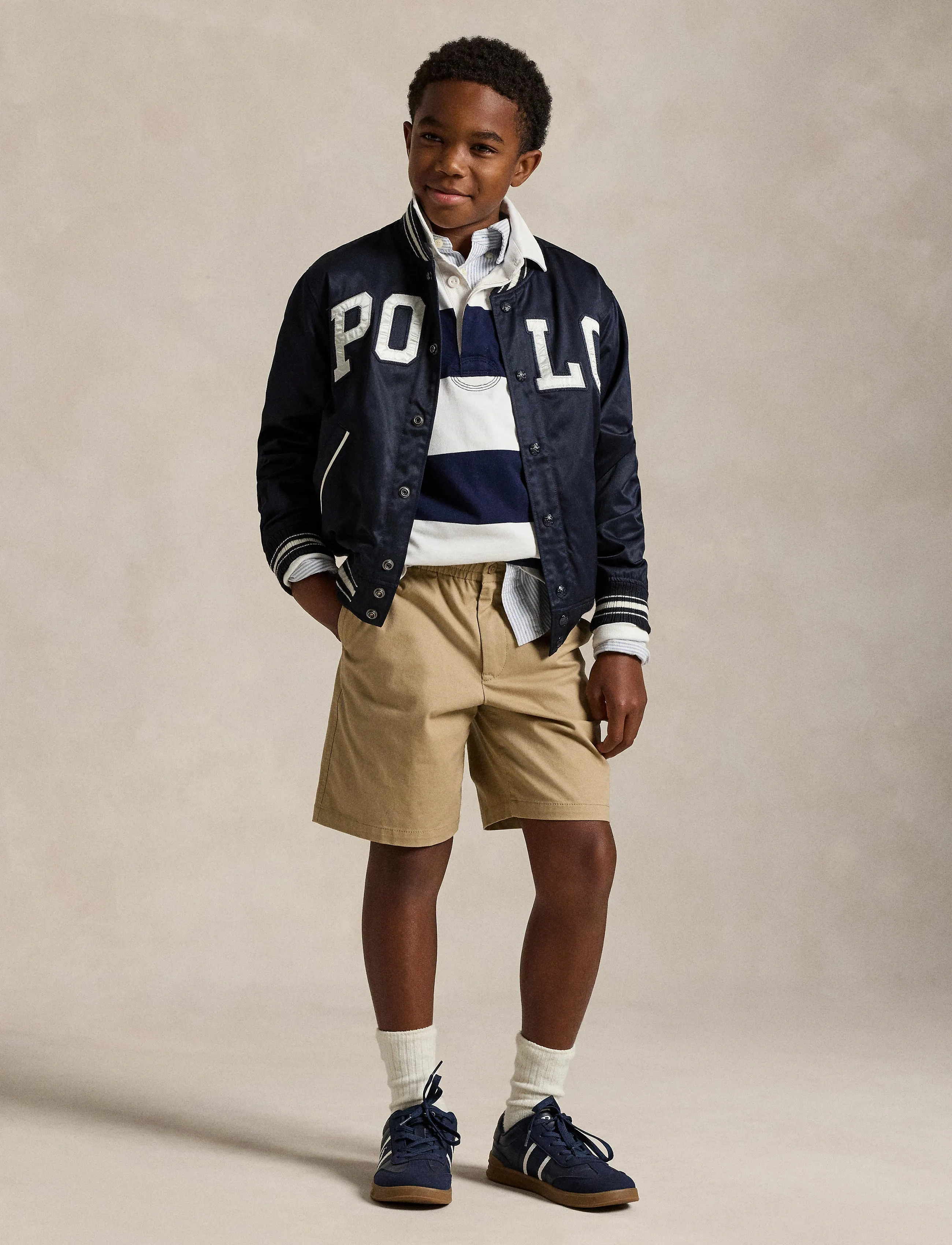 Ralph Lauren Kids 16/1 JERSEY-LS YD RUGBY-KN-RUG - Oberteile - WHITE/CRUISE NAVY / white