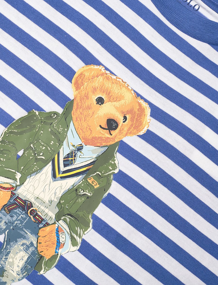 Ralph Lauren Kids - Striped Polo Bear Cotton Jersey Tee - sp24 paris bear n - 2