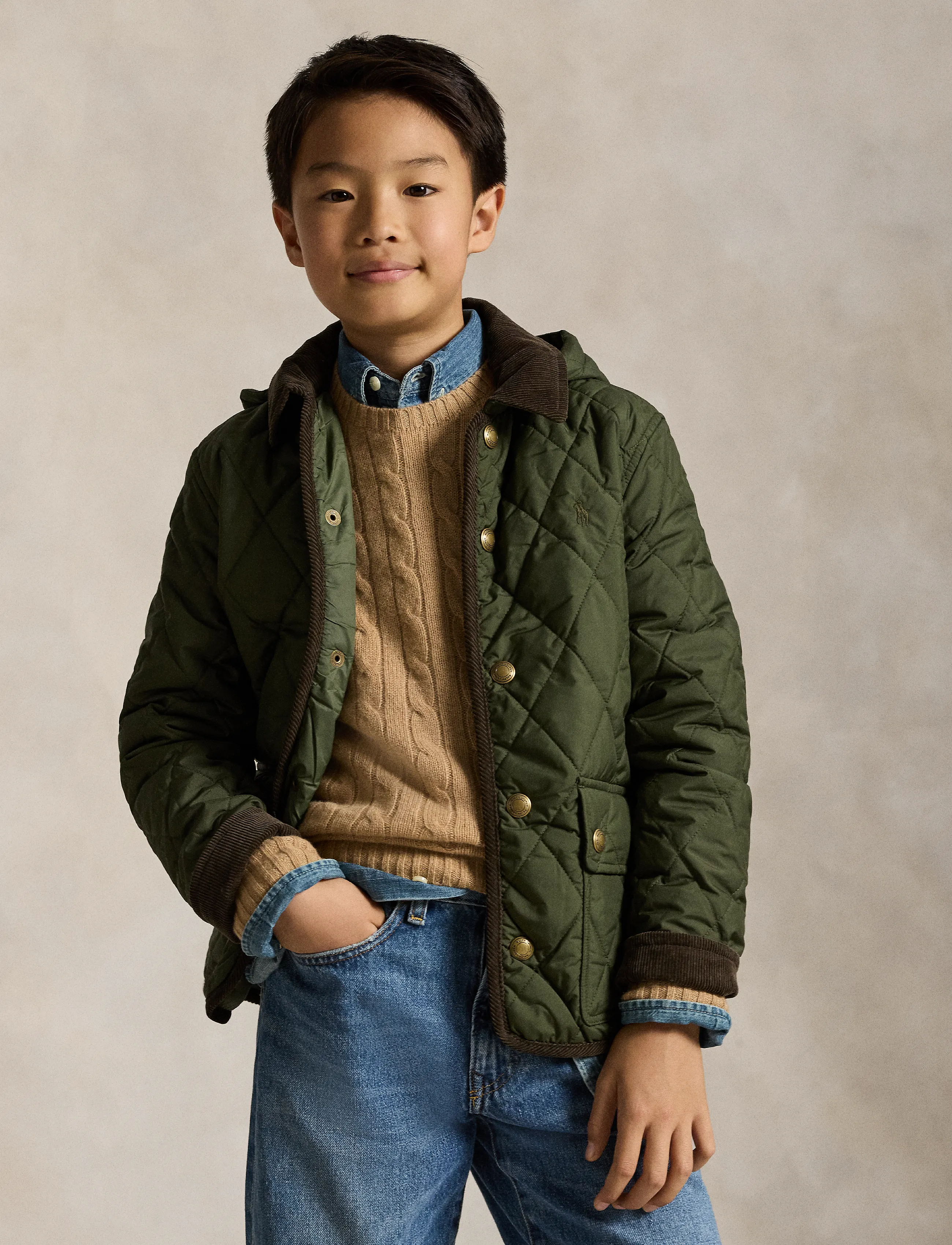 Ralph Lauren Kids - Hooded Barn Jacket - quiltade jackor - company olive/c8496 - 3