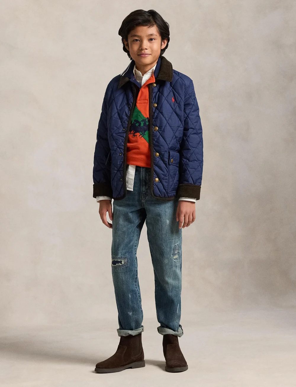 Ralph Lauren Kids - MATTE FINE POLY-KMPT BRN JKT-OW-BOM - vestes matelassées - newport navy - 0