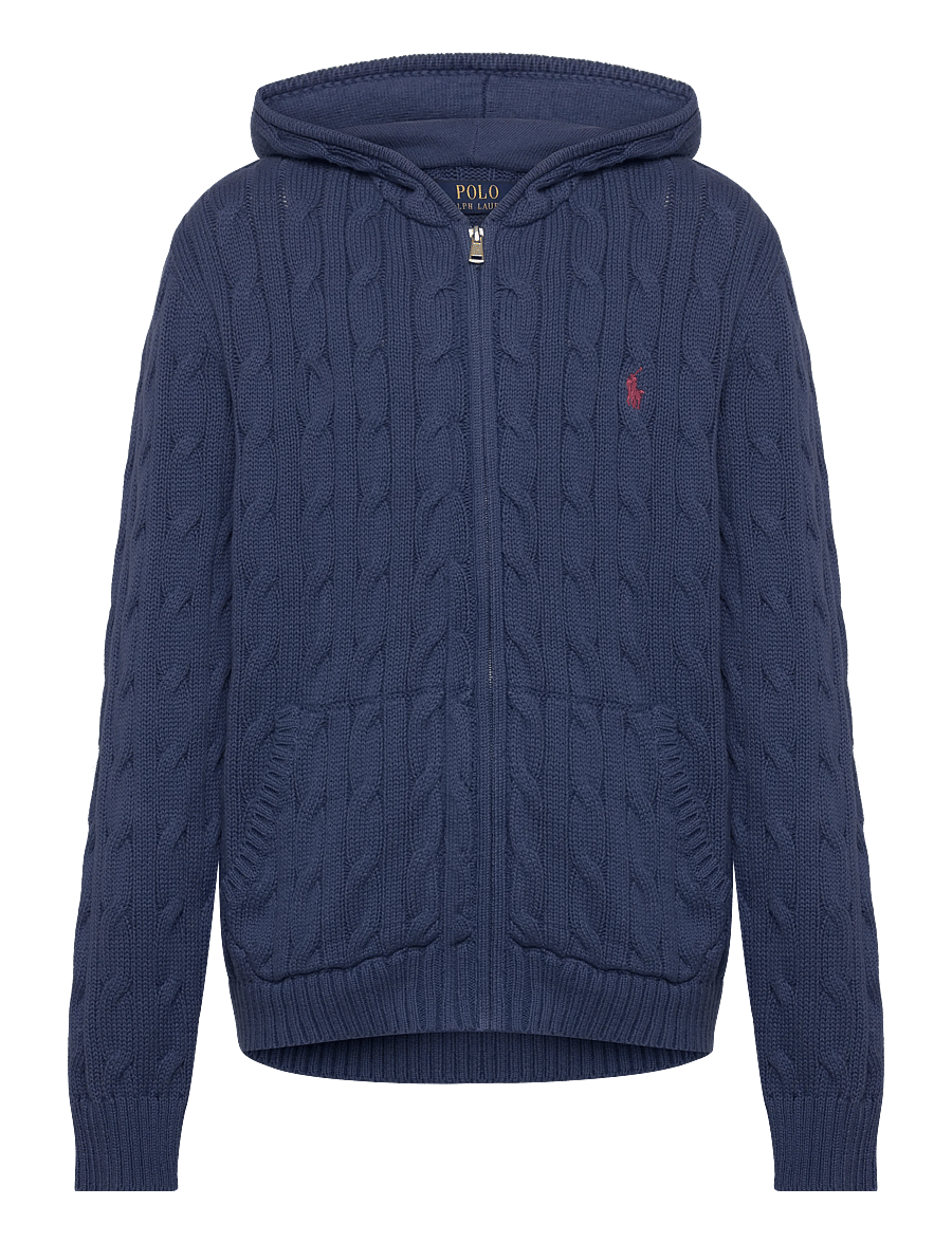 Ralph Lauren Kids - Cable Cotton Hooded Full-Zip Sweater - kapuzenpullover - old royal/c3374 - 0
