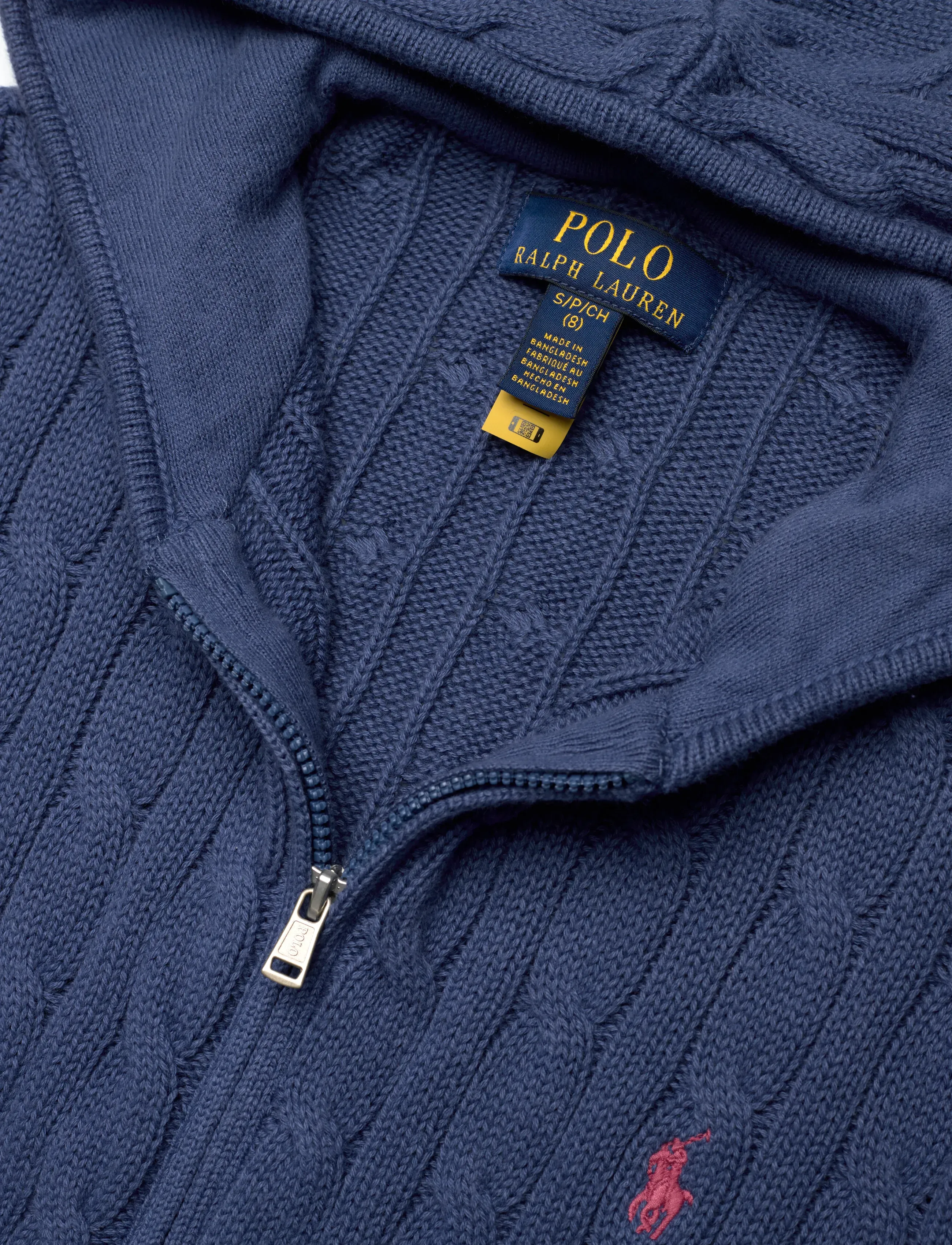 Ralph Lauren Kids - Cable Cotton Hooded Full-Zip Sweater - džemperiai su gobtuvu - old royal/c3374 - 2