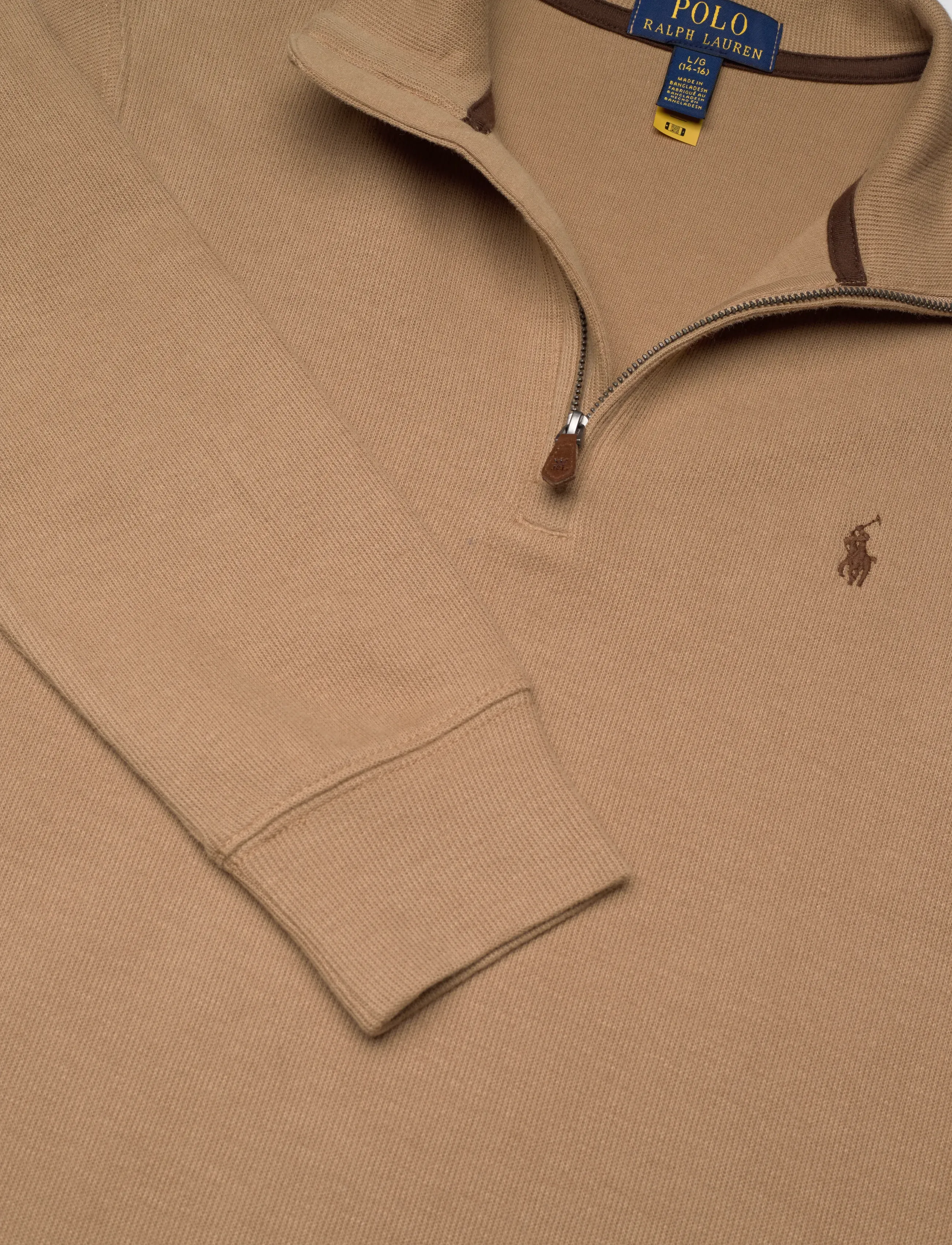 Ralph Lauren Kids - Estate-Rib Quarter-Zip Pullover - camel/c8970 - 5