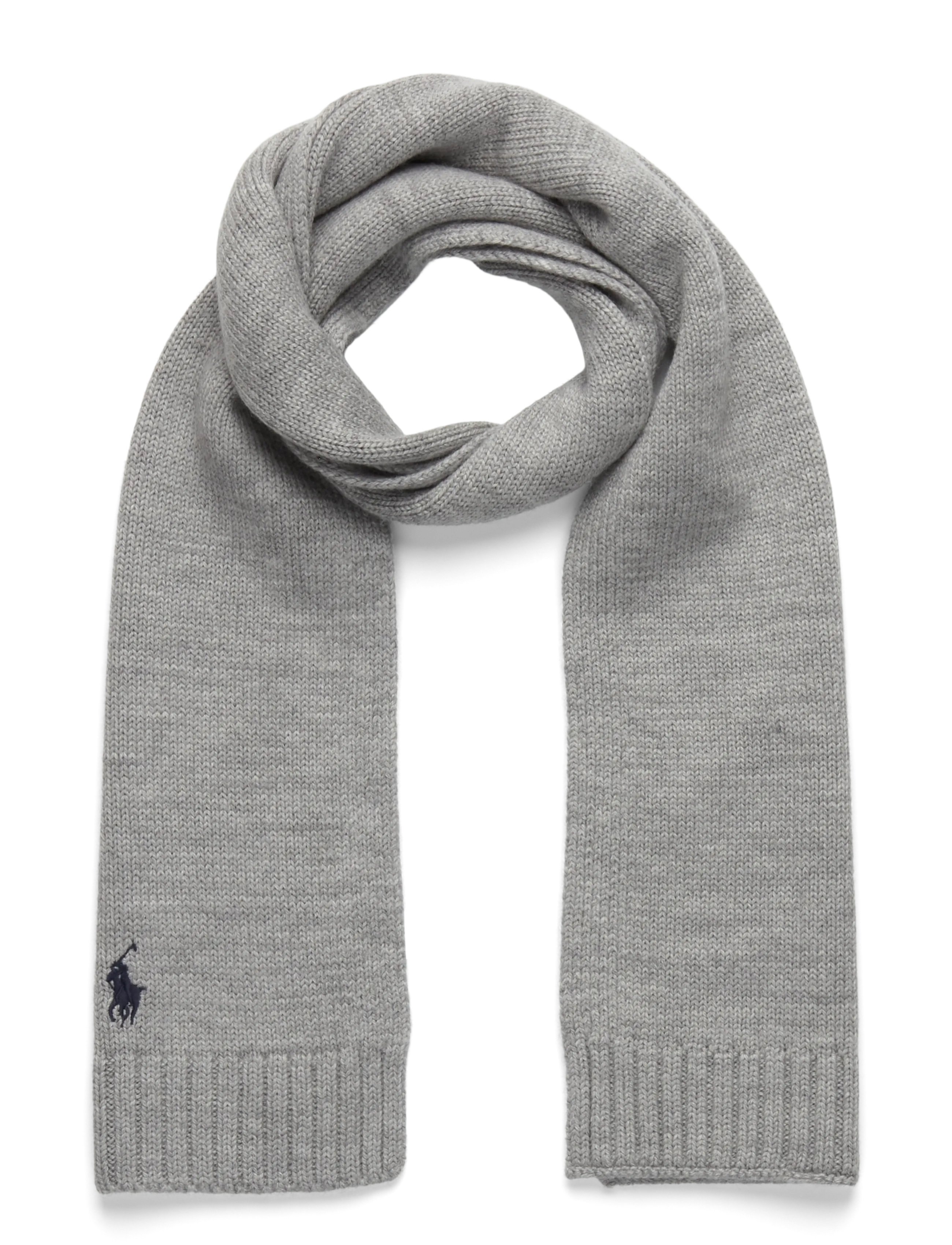 Ralph Lauren Kids 2/30 Merino Wl Rws-Scarf-Ac-Scf, L/XL, Scarves & Neckwarmers, Grau - Scarves, Kinder