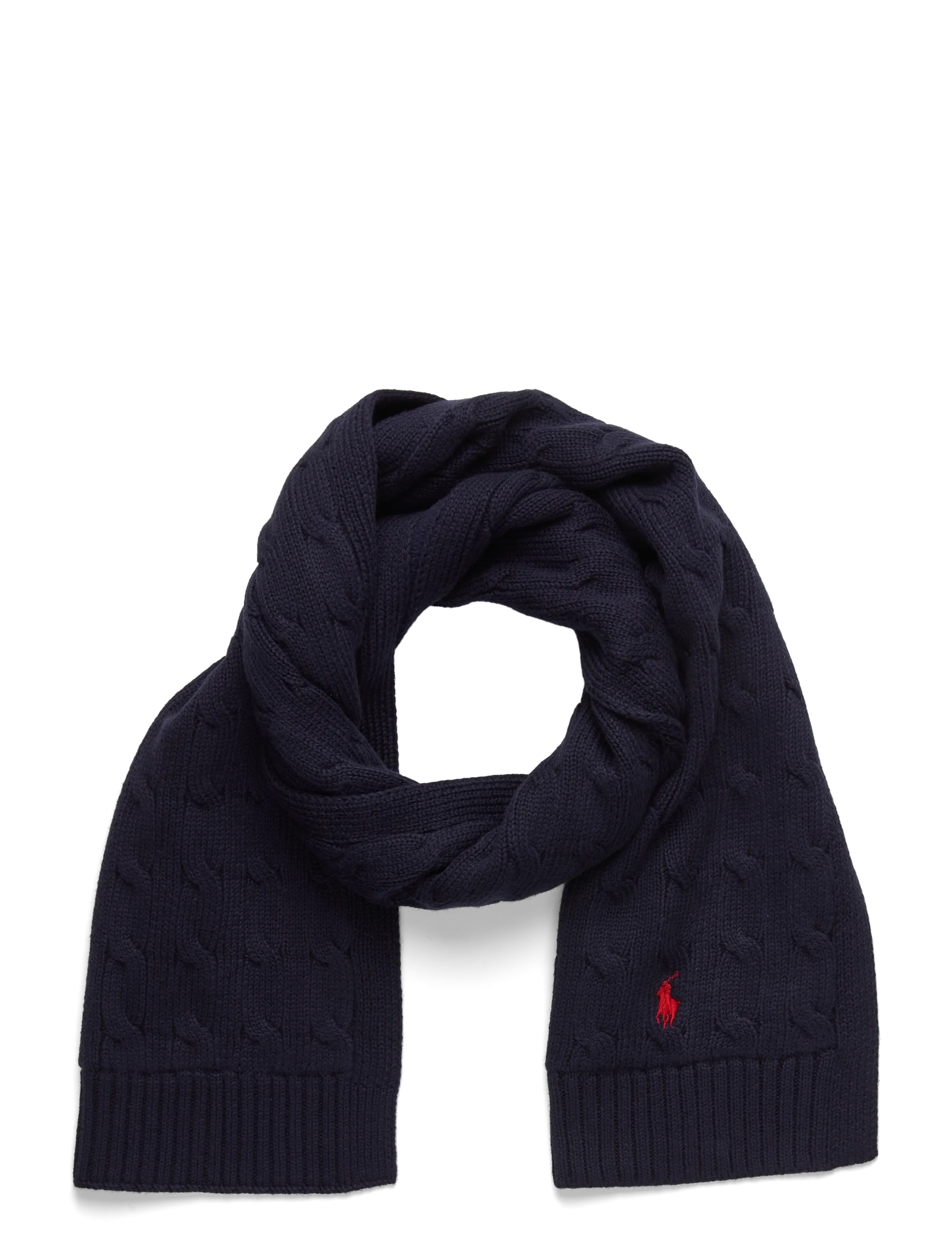 Cable-Knit Cotton Scarf - RL NAVY/C3807