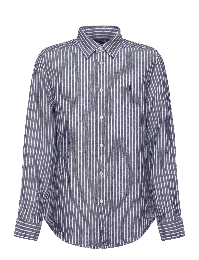 Ralph Lauren Kids - Striped Linen Shirt - langärmlige hemden - 6635a newport nav - 0