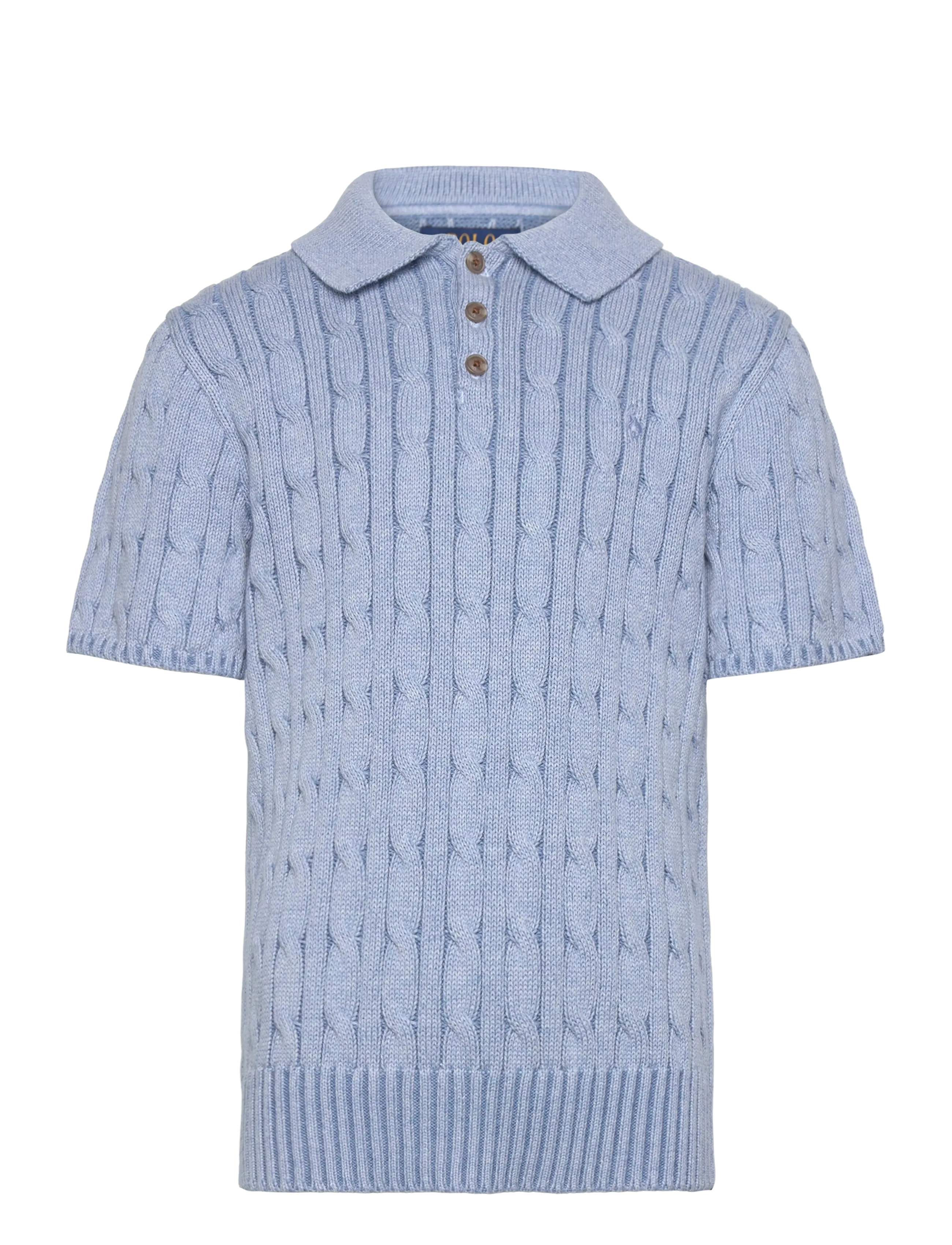 Ralph Lauren Kids Cable-Knit Cotton Polo-Collar Sweater - Kupuj według rozmiaru - BLUE HEATHER/C711 / blue