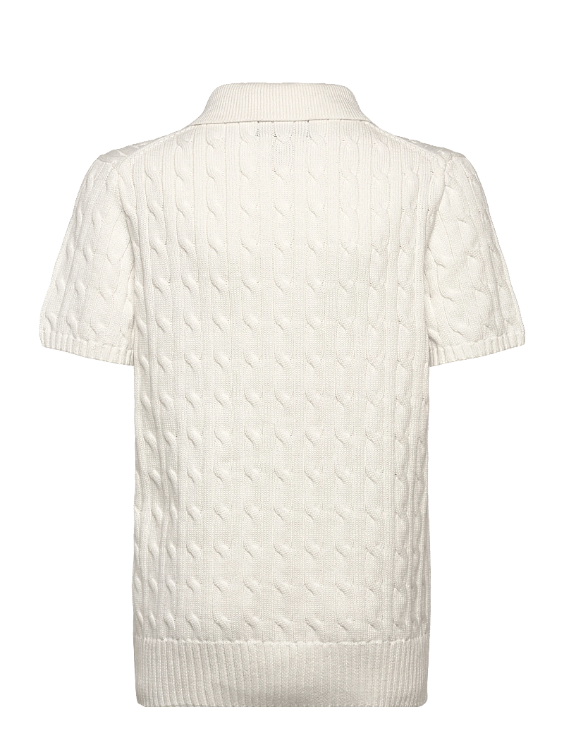 Ralph Lauren Kids - Cable-Knit Cotton Polo-Collar Sweater - kurzärmelig - deckwash white/c9 - 1