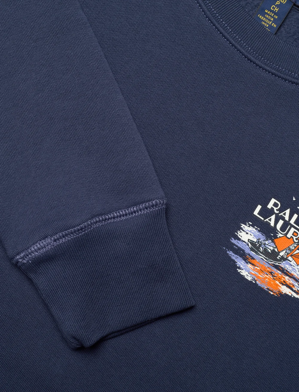 Ralph Lauren Kids - Sailboat-Print Fleece Sweatshirt - sweatshirts - rustic navy - 2