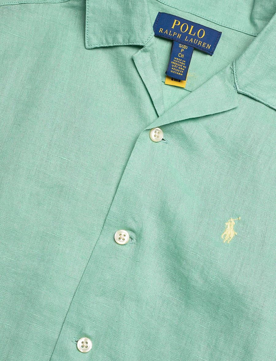 Ralph Lauren Kids - Linen Camp Shirt - kortærmede skjorter - celadon - 2
